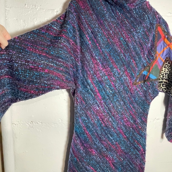 Vintage Designer Koos Ven Akker Knit Dress with Patchwork Detail Size 10 - Picture 5 of 12